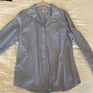 J crew blue and white button down